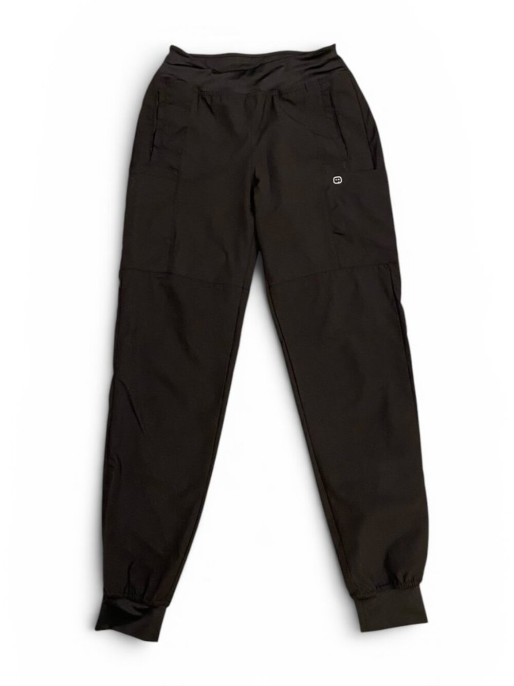 Like New WonderWink W123 Comfort Waist Cargo Jogger Scrub Pants Small Tall Black